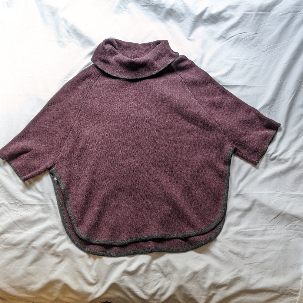 LOFT outlet poncho sweater, maroon sz XS/S